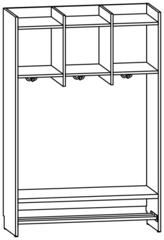 Produktbild von AROBA Krippen-Standgarderobe, B 100 x H 150,5 x T 40 cm, PG2