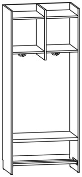 Produktbild von AROBA Kindergarten-Standgarderobe, B 67,2 x H 158,5 x T 40 cm, PG2