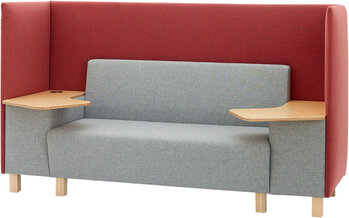 Produktbild von Hochlehner X-PERT 2er-Sofa, Holzauflage rechteckig, Steckdose links