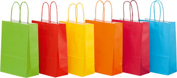 Produktbild von Papiertragetaschen bunt, 24 Stück