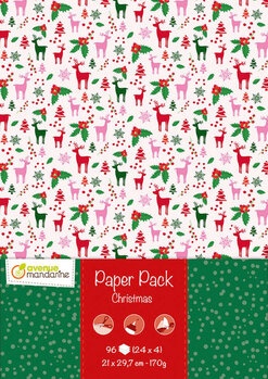 Produktbild von Dekor-Bastelkarton Weihnachten rot/grün, 170 g/m², DIN A4, 96 Bogen