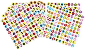 Produktbild von Buchstaben & Zahlen Sticker, 1.000 Stück
