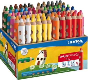 Produktbild von 72 Lyra Groove® Triple 1 Farbstifte Holzaufsteller