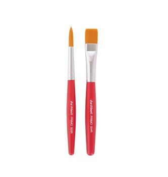 Produktbild von Da Vinci Primo Mal-Lernpinsel-2er-Set roter Stiel Synthetikfaser