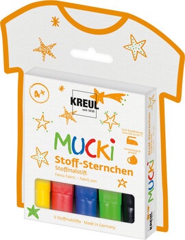 Produktbild von MUCKI Stoff-Sternchen Stoffmalstifte, 5er-Set