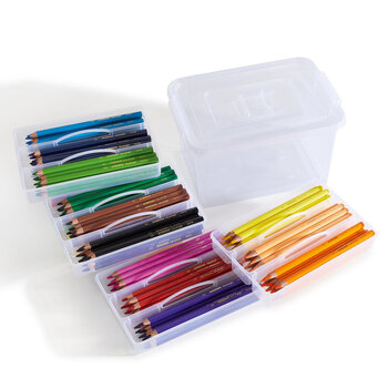 Produktbild von Kunststoff-Stifte-Box transparent, leer