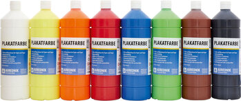 Produktbild von AUREDNIK Plakatfarbe Basisset, 8x 1 Liter