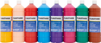 Produktbild von AUREDNIK Plakatfarbe Ergänzungsset 8x 1 Liter