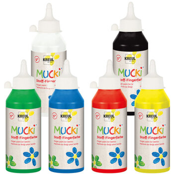 Produktbild von MUCKI Stoff-Fingerfarbe 6er-Set 6 Farben à 250 ml
