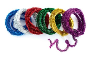 Produktbild von Pfeifenputzer gerollt, Glitzerset, ø 9 mm, 2,5 m, 6 Rollen