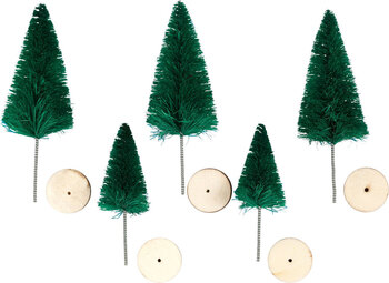 Produktbild von Deko-Tannenbäumchen grün H 4 und 6 cm, 5 Stück