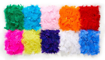 Produktbild von Bunte Federmischung, 10 Farben sortiert, 140 g