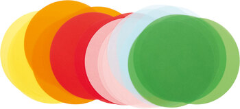 Produktbild von Kreise aus Transparentpapier, Unifarben sortiert, 115 g/m², ø 17,5 cm, 24 Blatt