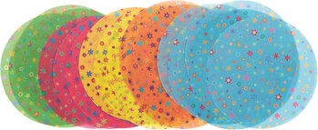Produktbild von Kreise aus Transparentpapier, Sternlis sortiert, 115 g/m², ø 17,5 cm, 24 Blatt