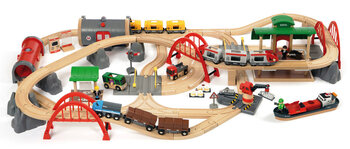 Produktbild von BRIO Strassen- & Schienen-Bahn-Set Deluxe, 87-teilig