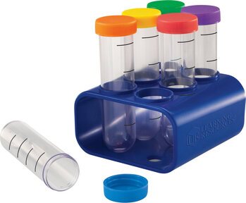 Produktbild von Jumbo Reagenzglas-Set 6 Stück mit Ständer