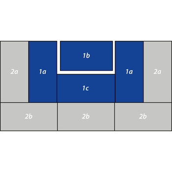Produktbild von Mattensatz Standard, blau, für Turn- und Kletterwand, 4- und 5-teilig