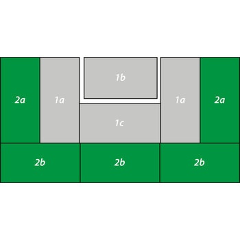 Produktbild von Mattensatz Standard, grün, für Turn- und Kletterwand 4- und 5-teilig, (Erw. auf 2 m)