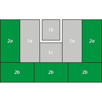 Produktbild von Mattensatz Standard, grün, für Turn- und Kletterwand 3-teilig (Erw. auf 2 m)