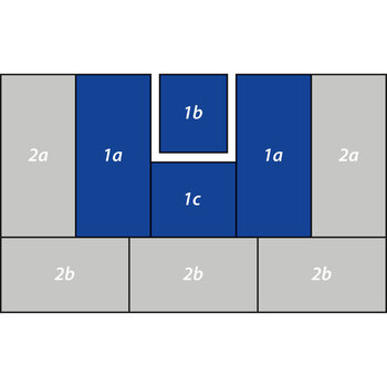 Produktbild von Mattensatz Standard, blau, für Turn- und Kletterwand 3-teilig