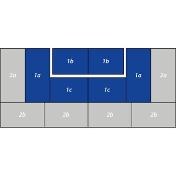 Produktbild von Mattensatz Standard, blau, für Turn- und Kletterwand 6-teilig