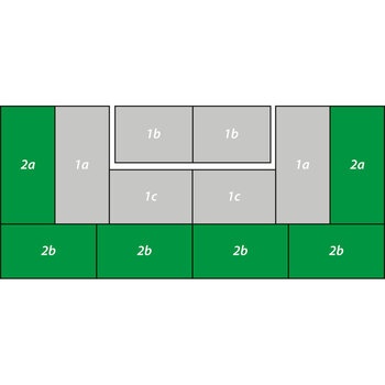 Produktbild von Mattensatz Standard, grün, für Turn- und Kletterwand 6-teilig, (Erw. auf 2 m)