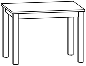 Produktbild von Rechtecktisch mit Schichtstoffplatte, L 80 x B 60 x H 64 cm
