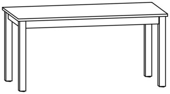 Produktbild von Rechtecktisch mit Massivholzplatte, L 120 x B 60 x H 53 cm