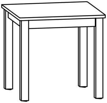 Produktbild von Quadrattisch mit Massivholzplatte, L 60 x B 60 x H 68 cm