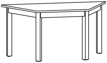 Produktbild von Trapeztisch mit Massivholzplatte, L 120 x B 52 x H 59 cm
