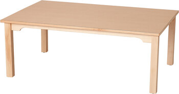 Produktbild von Rechtecktisch mit Schichtstoffplatte, geschweifte Zarge, L 120 x B 60 x H 46 cm