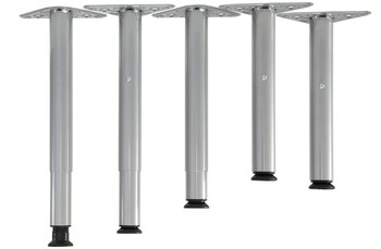 Produktbild von Metall-Tischbeine für Tischplatten, 5er-Set höhenverstellbar