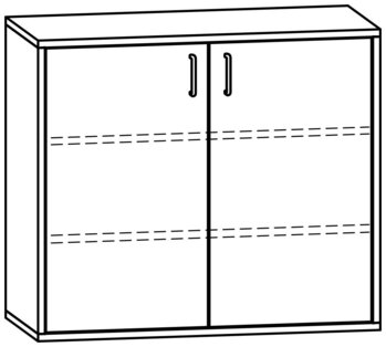 Produktbild von mobiLINE Schrank, B 90,5 x H 78,7 x T 40 cm, Fronten farbig