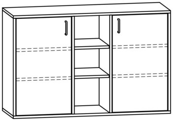 Produktbild von mobiLINE Schrank, B 122 x H 78,7 x T 40 cm, Fronten natur