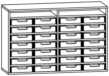 Produktbild von mobiLINE Schrank, B 122 x H 78,7 x T 40 cm, Kästen farbig