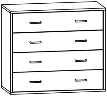 Produktbild von mobiLINE Schrank, B 90,5 x H 78,7 x T 40 cm, Fronten farbig
