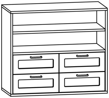 Produktbild von mobiLINE Schrank, B 90,5 x H 78,7 x T 40 cm, Fronten natur