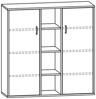 Produktbild von mobiLINE Schrank, B 122 x H 123,5 x T 40 cm, Fronten farbig