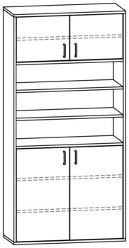 Produktbild von mobiLINE Hochschrank, B 90,5 x H 184,3 x T 40 cm, Fronten farbig