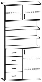 Produktbild von mobiLINE Hochschrank, B 90,5 x H 184,3 x T 40 cm, Fronten farbig