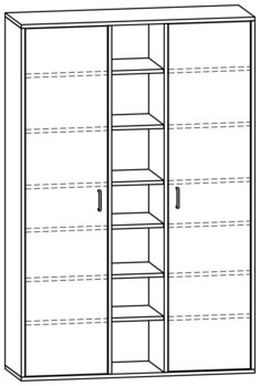 Produktbild von mobiLINE Hochschrank, B 122 x H 184,3 x T 40 cm, Fronten natur
