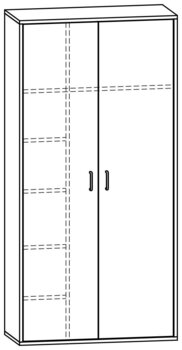 Produktbild von mobiLINE Garderobenschrank, B 90,5 x H 184,3 x T 40 cm, Fronten natur