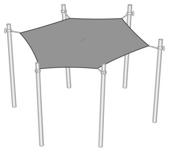 Produktbild von Sonnenschutzanlage 6-eck, ø 5 m