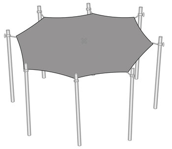 Produktbild von Sonnenschutzanlage 8-eck, ø 6,4 m