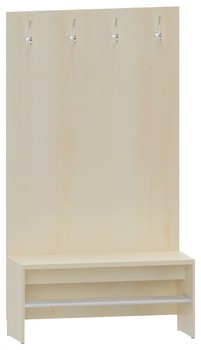 Produktbild von Personalgarderobe mit Bank, B 100 x H 175 x T 40 cm, PG1