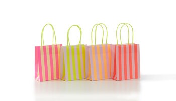 Produktbild von Papiertragetaschen neon gestreift, 20 Stück
