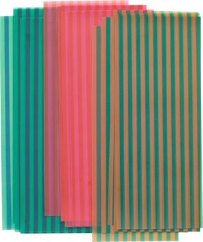 Produktbild von Laternenzuschnitte aus Transparentpapier 115 g/m², Streifen, 3-fbg. sort., L 50 x B 20 cm, 24 Bogen