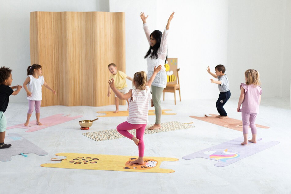 Yogitier® Kinder-Yogamatte - Leo der Löwe