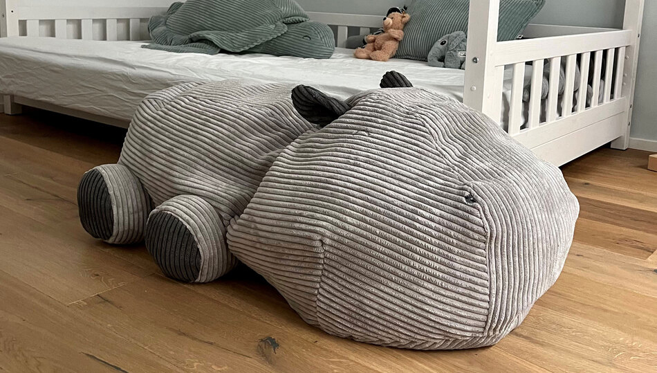 Sitzsack Hippo Henni im Kinderzimmer