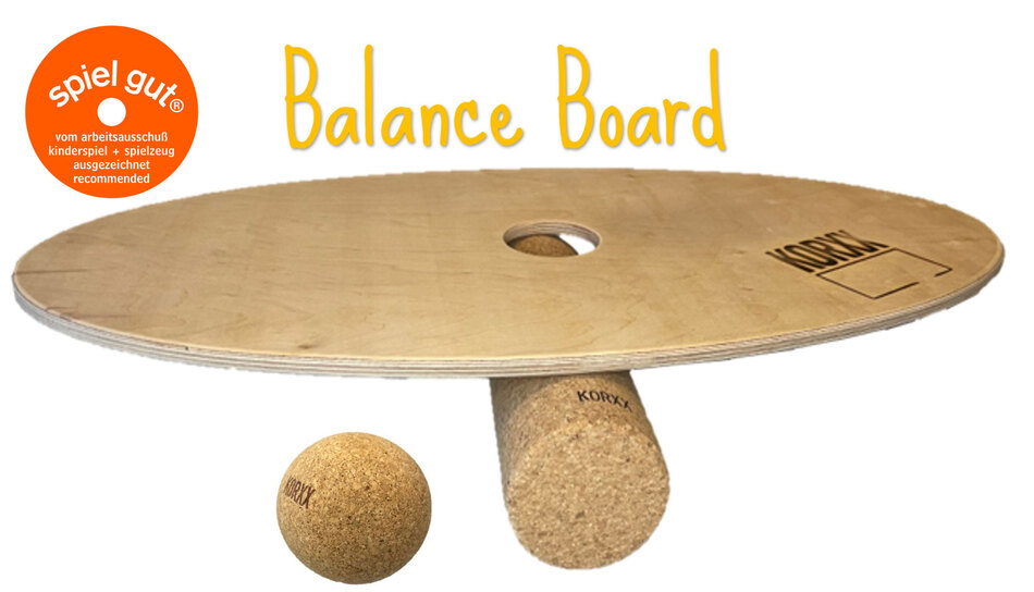 Balanceboard mit Kugel und Rolle + Spielgut-Siegel